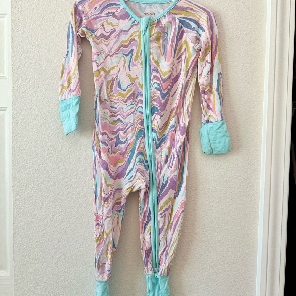 Little Sleepies Pink Marble Swirl Zippy 6-12